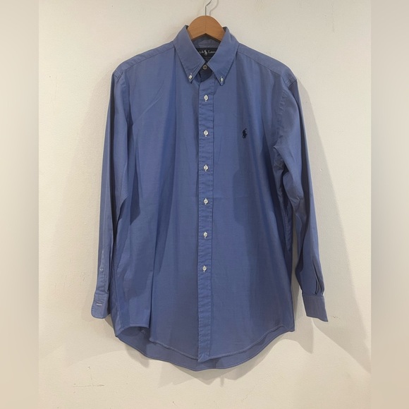 RalphLauren  blue shirt YARMOUTH PINPOINT OXFORD 
size 15 32/33 - Picture 1 of 7